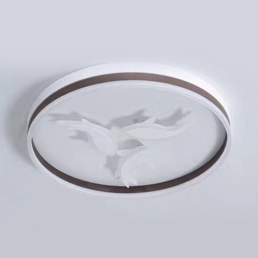 Ring LED Ceiling Light with Swimming Fish Creative Acrylic White Flushmount Light for Baby Room Clearhalo 'Ceiling Lights' 'Close To Ceiling Lights' 'Close to ceiling' 'Flush mount' Lighting' 71194