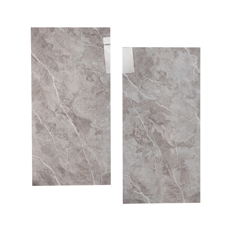 Gray Tone Floor Tile Straight Edge Polished Marbling Singular Tile Taupe Clearhalo 'Floor Tiles & Wall Tiles' 'floor_tiles_wall_tiles' 'Flooring 'Home Improvement' 'home_improvement' 'home_improvement_floor_tiles_wall_tiles' Walls and Ceiling' 7119500