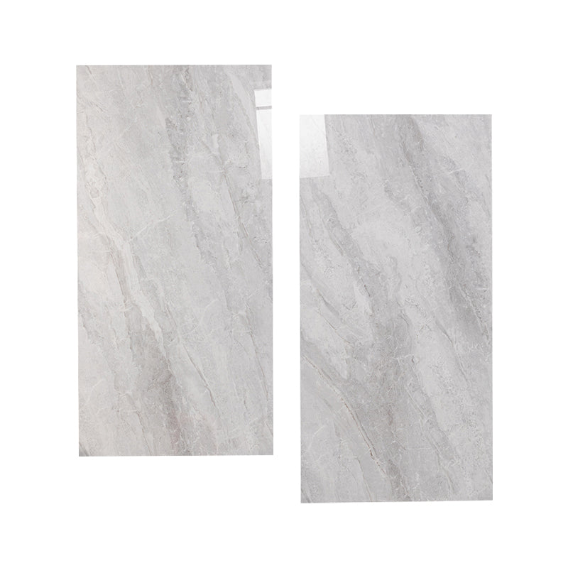 Gray Tone Floor Tile Straight Edge Polished Marbling Singular Tile Light Gray Clearhalo 'Floor Tiles & Wall Tiles' 'floor_tiles_wall_tiles' 'Flooring 'Home Improvement' 'home_improvement' 'home_improvement_floor_tiles_wall_tiles' Walls and Ceiling' 7119504