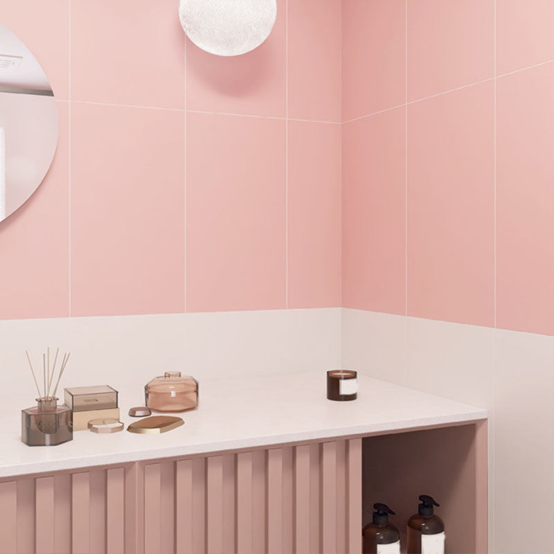 Contemporary Floor and Wall Tile Porcelain Singular Tile with Non-Skid Pink 78 Pieces Clearhalo 'Floor Tiles & Wall Tiles' 'floor_tiles_wall_tiles' 'Flooring 'Home Improvement' 'home_improvement' 'home_improvement_floor_tiles_wall_tiles' Walls and Ceiling' 7119526