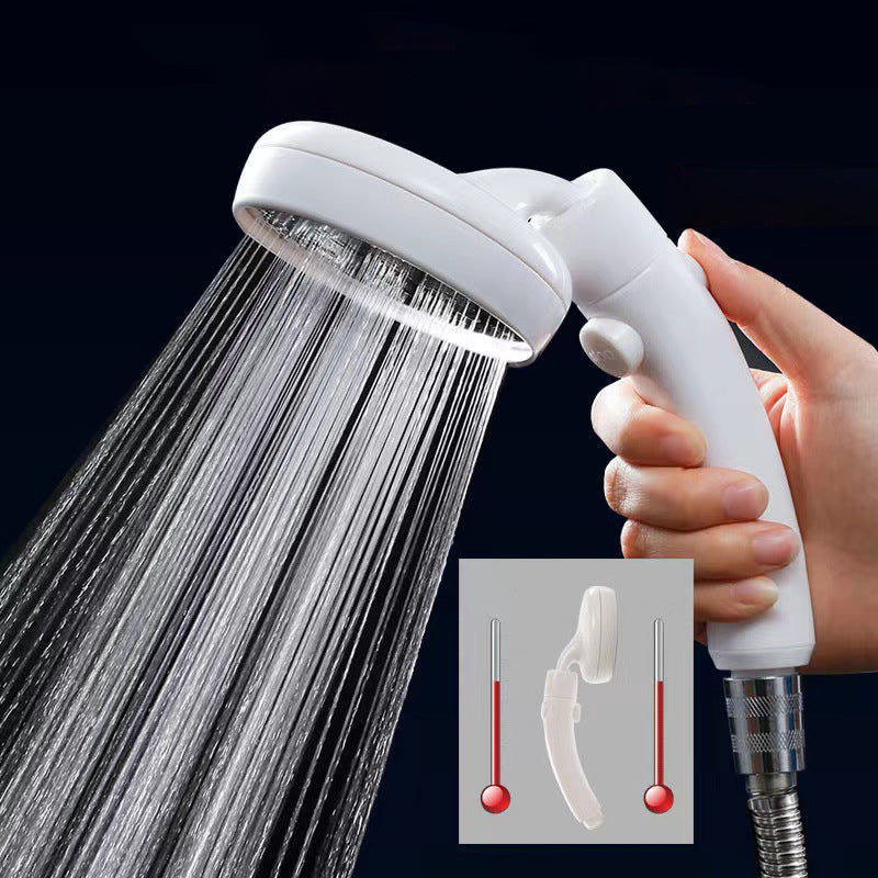 Plastic Handheld Shower Head White Standard Spray Round Wall Mount Swivel Shower Head Clearhalo 'Bathroom Remodel & Bathroom Fixtures' 'Home Improvement' 'home_improvement' 'home_improvement_shower_heads' 'Shower Heads' 'shower_heads' 'Showers & Bathtubs Plumbing' 'Showers & Bathtubs' 7119582