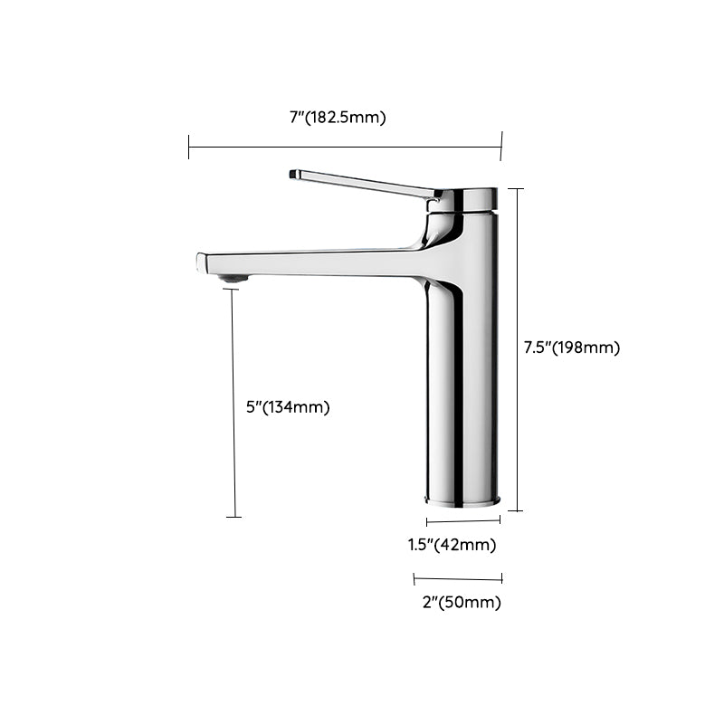 Contemporary Vessel Sink Faucet Lever Handle Low Arc Bathroom Vessel Faucet Clearhalo 'Bathroom Remodel & Bathroom Fixtures' 'Bathroom Sink Faucets' 'Bathroom Sinks & Faucet Components' 'bathroom_sink_faucets' 'Home Improvement' 'home_improvement' 'home_improvement_bathroom_sink_faucets' 7119638