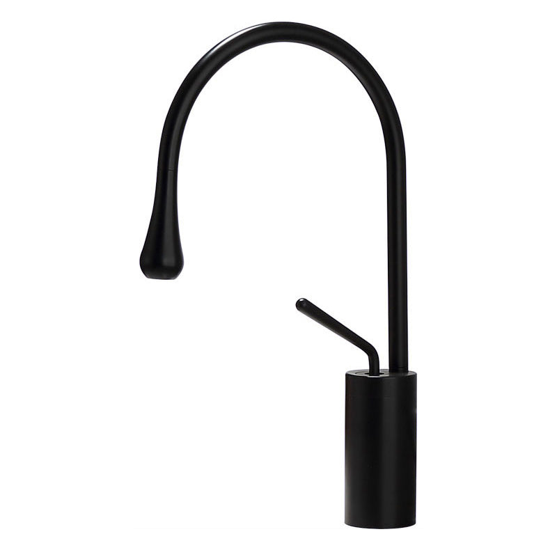 Deck Mounted Metal Bathtub Faucet Tub Filler Single Handle Drip Faucet Black 15.4" Clearhalo 'Bathroom Remodel & Bathroom Fixtures' 'Bathroom Sink Faucets' 'Bathroom Sinks & Faucet Components' 'bathroom_sink_faucets' 'Home Improvement' 'home_improvement' 'home_improvement_bathroom_sink_faucets' 7119780