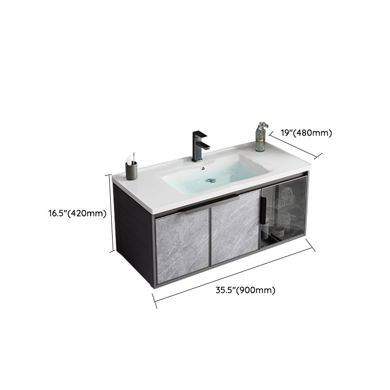 Metal Bathroom Sink Vanity Wall-Mounted Bathroom Vanity with Sink Included Clearhalo 'Bathroom Remodel & Bathroom Fixtures' 'Bathroom Vanities' 'bathroom_vanities' 'Home Improvement' 'home_improvement' 'home_improvement_bathroom_vanities' 7119851