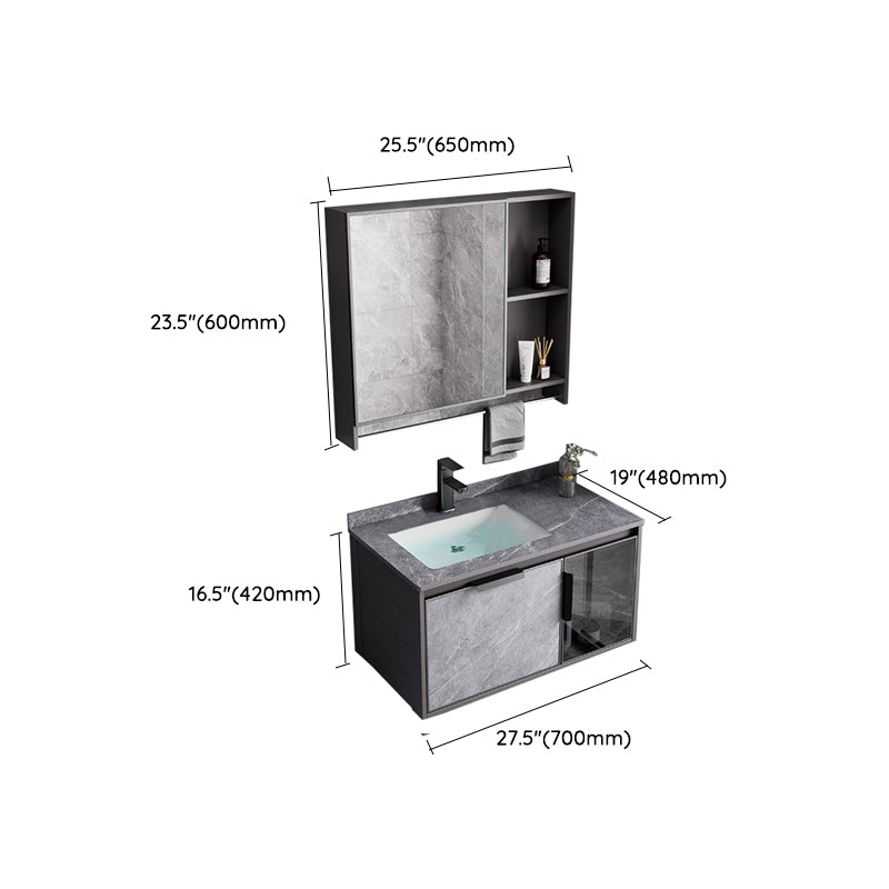 Metal Bathroom Sink Vanity Wall-Mounted Bathroom Vanity with Sink Included Clearhalo 'Bathroom Remodel & Bathroom Fixtures' 'Bathroom Vanities' 'bathroom_vanities' 'Home Improvement' 'home_improvement' 'home_improvement_bathroom_vanities' 7119856