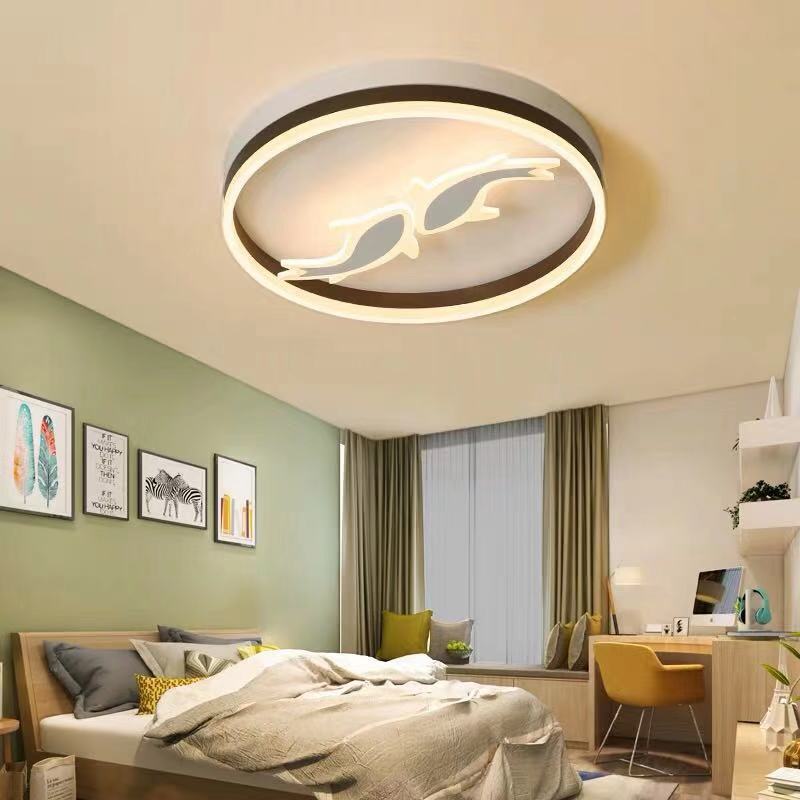 Ring LED Ceiling Light with Swimming Fish Creative Acrylic White Flushmount Light for Baby Room Clearhalo 'Ceiling Lights' 'Close To Ceiling Lights' 'Close to ceiling' 'Flush mount' Lighting' 71199