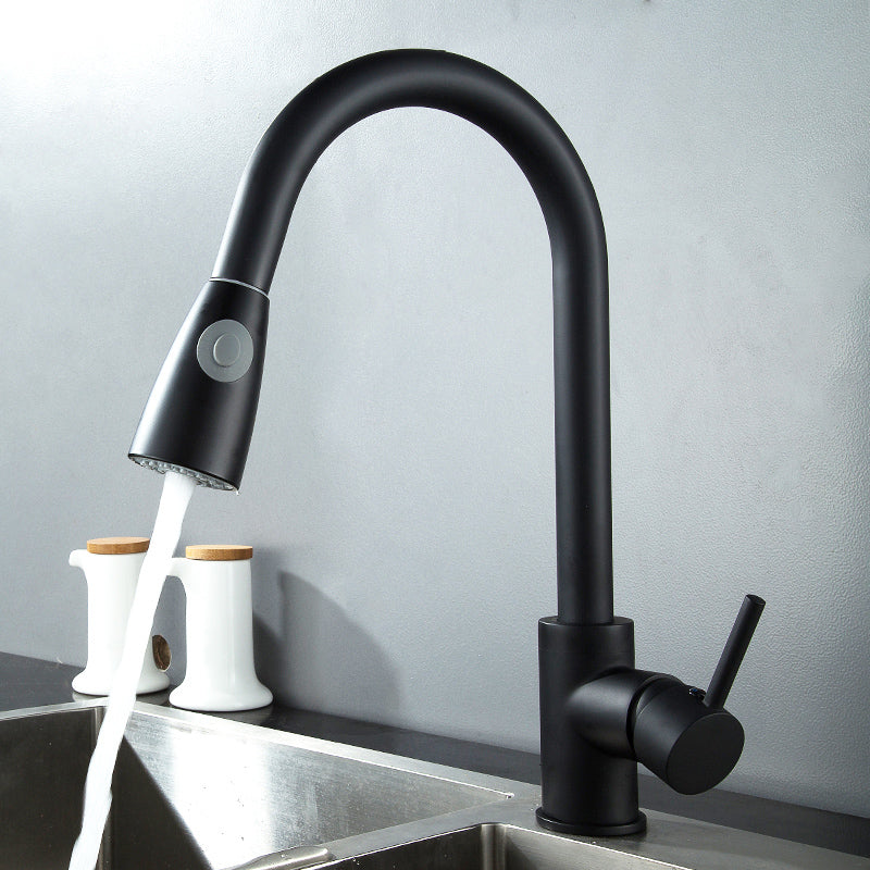 Industrial Single Level Kitchen Faucet Lead Free One Hold Tub Filler Trim Preto Estilo praia tropical Clearhalo 'bathroom_sink_faucets' 'Conjuntos de Torneiras de Lavatório e Banheiro' 'home_improvement' 'home_improvement_bathroom_sink_faucets' 'Mobiliário Doméstico' 'Página inicial' 'Renovação e equipamento de casa de banho' 'Torneira para lavatório de banheiro' 7120017