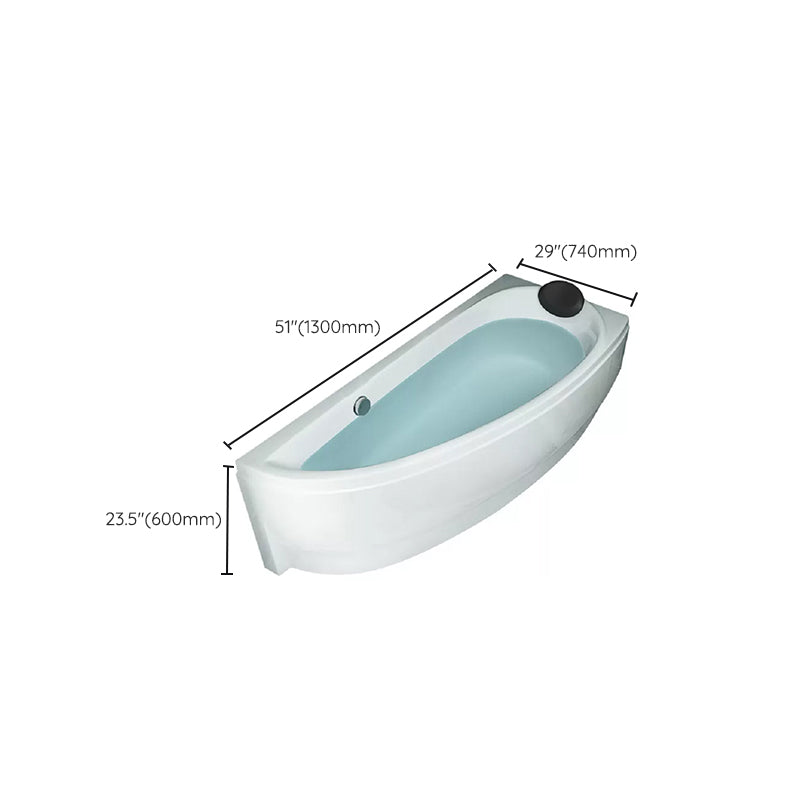 Back to Wall Corner Bathtub Acrylic White Modern Soaking Bath Clearhalo 'Bathroom Remodel & Bathroom Fixtures' 'Bathtubs' 'Home Improvement' 'home_improvement' 'home_improvement_bathtubs' 'Showers & Bathtubs' 7121548