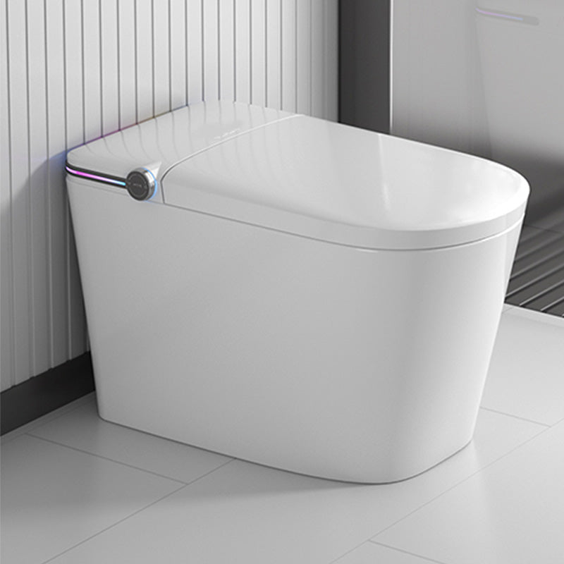 White Elongated Antimicrobial Floor Mount Bidet with Warm Air Dryer Clearhalo 'Bathroom Remodel & Bathroom Fixtures' 'Bidets' 'Home Improvement' 'home_improvement' 'home_improvement_bidets' 'Toilets & Bidets' 7123483