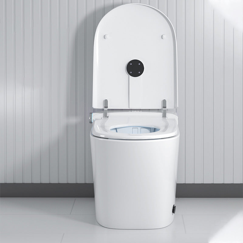 White Elongated Antimicrobial Floor Mount Bidet with Warm Air Dryer Clearhalo 'Bathroom Remodel & Bathroom Fixtures' 'Bidets' 'Home Improvement' 'home_improvement' 'home_improvement_bidets' 'Toilets & Bidets' 7123486