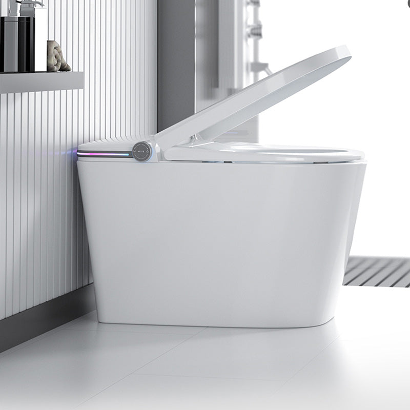 White Elongated Antimicrobial Floor Mount Bidet with Warm Air Dryer Clearhalo 'Bathroom Remodel & Bathroom Fixtures' 'Bidets' 'Home Improvement' 'home_improvement' 'home_improvement_bidets' 'Toilets & Bidets' 7123490