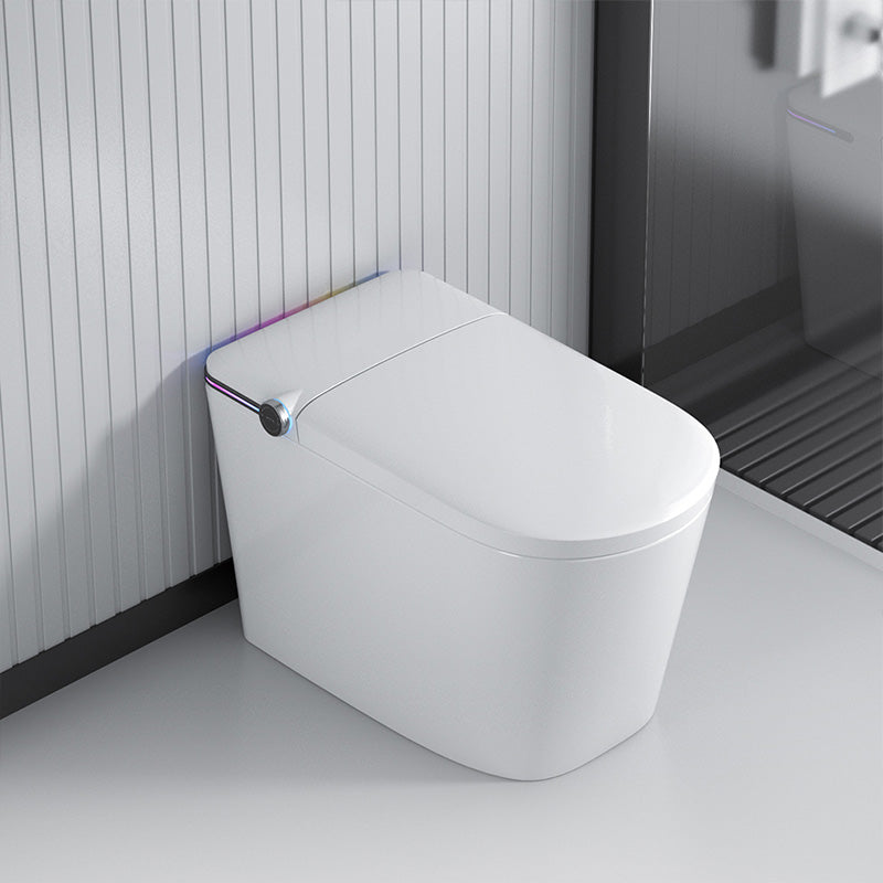 White Elongated Antimicrobial Floor Mount Bidet with Warm Air Dryer Clearhalo 'Bathroom Remodel & Bathroom Fixtures' 'Bidets' 'Home Improvement' 'home_improvement' 'home_improvement_bidets' 'Toilets & Bidets' 7123491