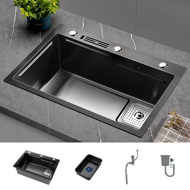 Noise-cancelling Design Kitchen Sink Stainless Steel Drop-In Kitchen Sink Sink Only None Clearhalo 'Home Improvement' 'home_improvement' 'home_improvement_kitchen_sinks' 'Kitchen Remodel & Kitchen Fixtures' 'Kitchen Sinks & Faucet Components' 'Kitchen Sinks' 'kitchen_sinks' 7126110