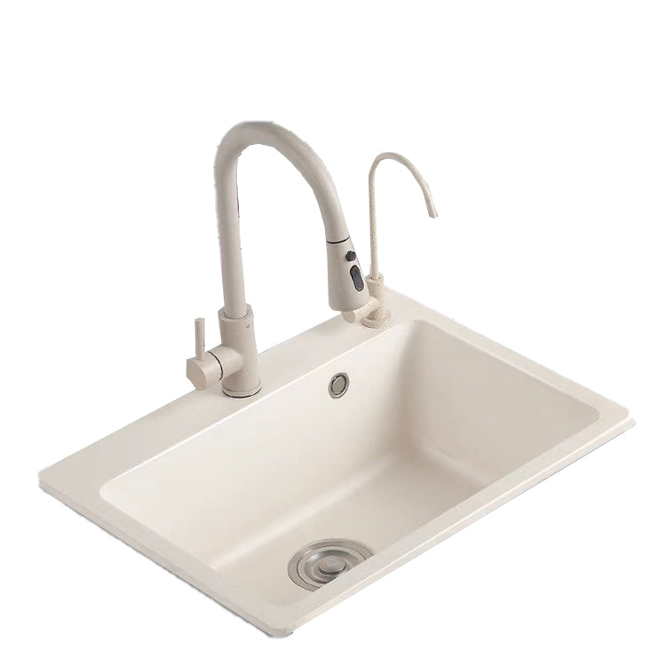 Modern Style Kitchen Sink Overflow Hole Design Drop-In Quartz Kitchen Sink in Beige Clearhalo 'Home Improvement' 'home_improvement' 'home_improvement_kitchen_sinks' 'Kitchen Remodel & Kitchen Fixtures' 'Kitchen Sinks & Faucet Components' 'Kitchen Sinks' 'kitchen_sinks' 7126229