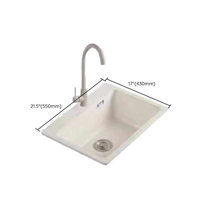 Modern Style Kitchen Sink Overflow Hole Design Drop-In Quartz Kitchen Sink in Beige Clearhalo 'Home Improvement' 'home_improvement' 'home_improvement_kitchen_sinks' 'Kitchen Remodel & Kitchen Fixtures' 'Kitchen Sinks & Faucet Components' 'Kitchen Sinks' 'kitchen_sinks' 7126232