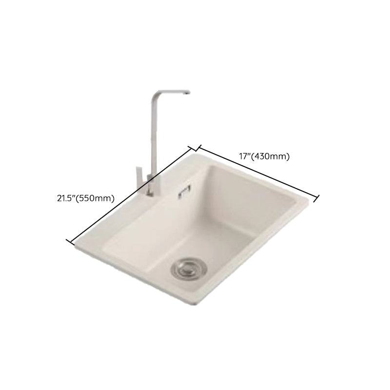 Modern Style Kitchen Sink Overflow Hole Design Drop-In Quartz Kitchen Sink in Beige Clearhalo 'Home Improvement' 'home_improvement' 'home_improvement_kitchen_sinks' 'Kitchen Remodel & Kitchen Fixtures' 'Kitchen Sinks & Faucet Components' 'Kitchen Sinks' 'kitchen_sinks' 7126233