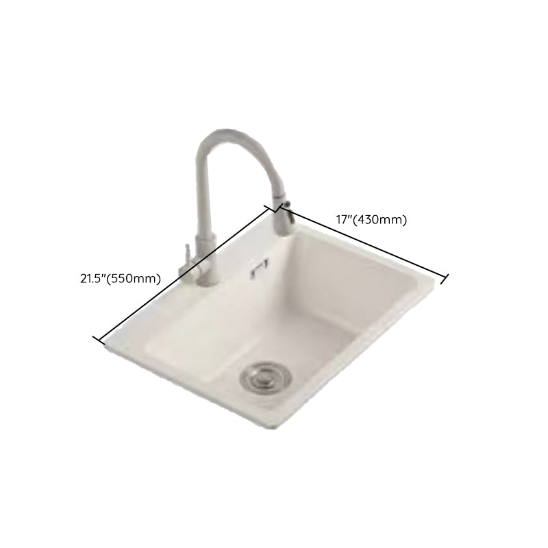 Modern Style Kitchen Sink Overflow Hole Design Drop-In Quartz Kitchen Sink in Beige Clearhalo 'Home Improvement' 'home_improvement' 'home_improvement_kitchen_sinks' 'Kitchen Remodel & Kitchen Fixtures' 'Kitchen Sinks & Faucet Components' 'Kitchen Sinks' 'kitchen_sinks' 7126234