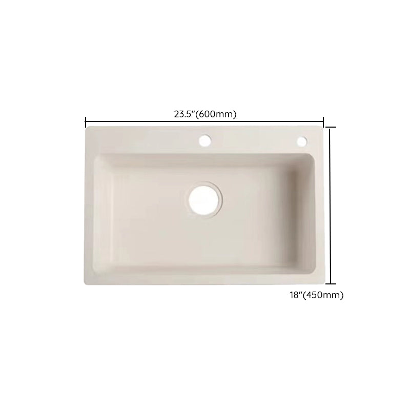 Modern Style Kitchen Sink Overflow Hole Design Drop-In Quartz Kitchen Sink in Beige Clearhalo 'Home Improvement' 'home_improvement' 'home_improvement_kitchen_sinks' 'Kitchen Remodel & Kitchen Fixtures' 'Kitchen Sinks & Faucet Components' 'Kitchen Sinks' 'kitchen_sinks' 7126236