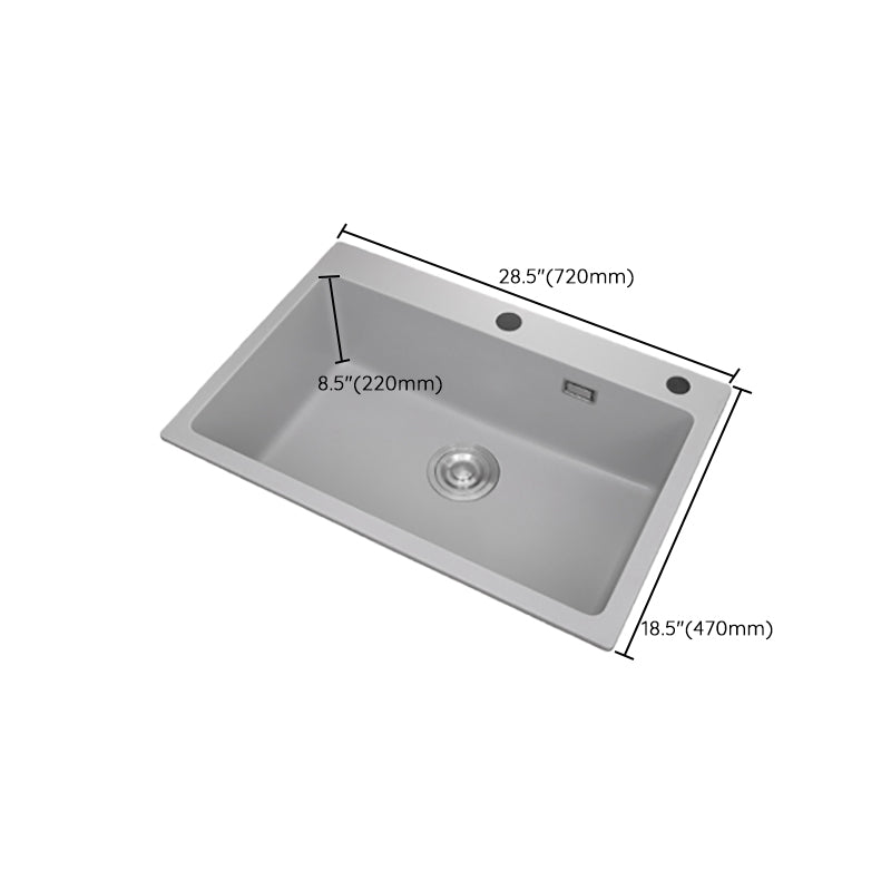 Modern Style Kitchen Sink Overflow Hole Design Drop-In Quartz Kitchen Sink Clearhalo 'Home Improvement' 'home_improvement' 'home_improvement_kitchen_sinks' 'Kitchen Remodel & Kitchen Fixtures' 'Kitchen Sinks & Faucet Components' 'Kitchen Sinks' 'kitchen_sinks' 7126278