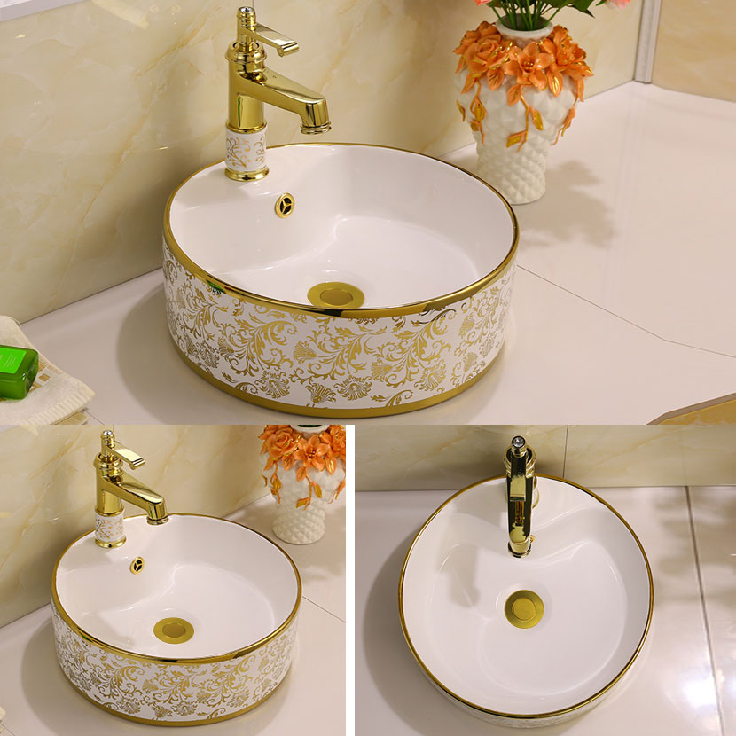 Glam Vessel Lavatory Sink Oval Porcelain with Faucet Vessel Sink Clearhalo 'Bathroom Remodel & Bathroom Fixtures' 'Bathroom Sinks & Faucet Components' 'Bathroom Sinks' 'bathroom_sink' 'Home Improvement' 'home_improvement' 'home_improvement_bathroom_sink' 7126456