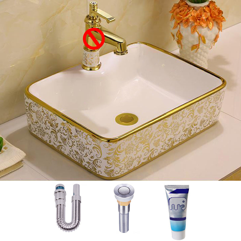 Glam Vessel Lavatory Sink Oval Porcelain with Faucet Vessel Sink 19"L x 15"W x 6"H Sink Clearhalo 'Bathroom Remodel & Bathroom Fixtures' 'Bathroom Sinks & Faucet Components' 'Bathroom Sinks' 'bathroom_sink' 'Home Improvement' 'home_improvement' 'home_improvement_bathroom_sink' 7126466