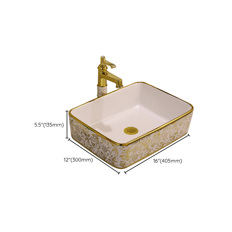 Glam Vessel Lavatory Sink Oval Porcelain with Faucet Vessel Sink Clearhalo 'Bathroom Remodel & Bathroom Fixtures' 'Bathroom Sinks & Faucet Components' 'Bathroom Sinks' 'bathroom_sink' 'Home Improvement' 'home_improvement' 'home_improvement_bathroom_sink' 7126468