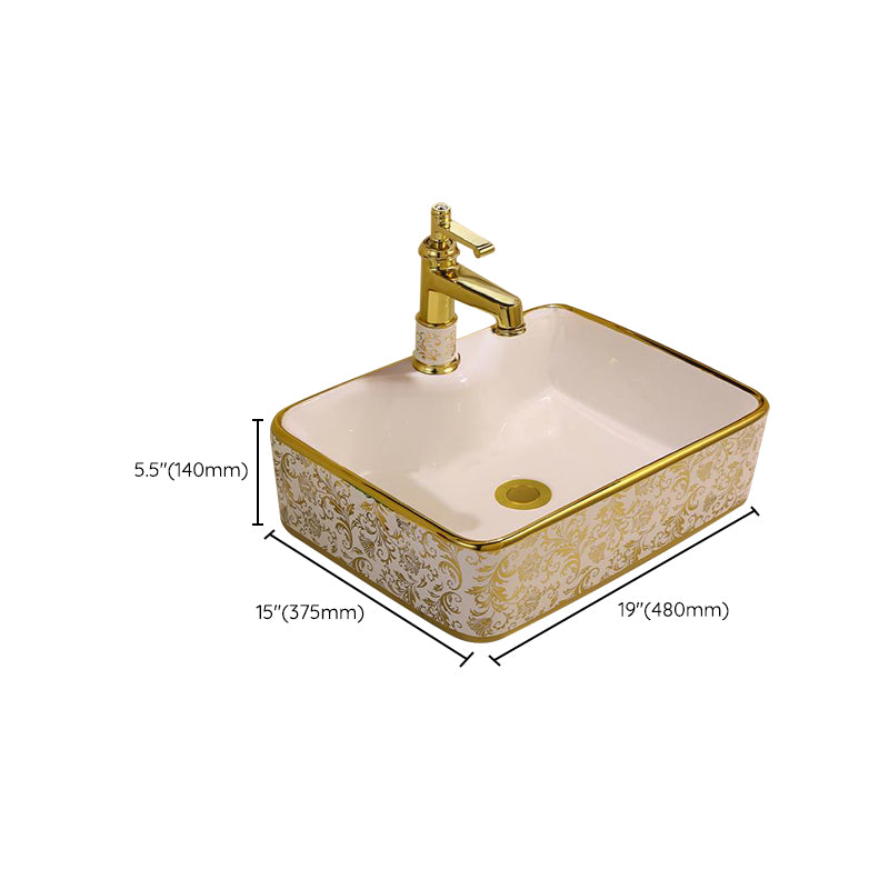 Glam Vessel Lavatory Sink Oval Porcelain with Faucet Vessel Sink Clearhalo 'Bathroom Remodel & Bathroom Fixtures' 'Bathroom Sinks & Faucet Components' 'Bathroom Sinks' 'bathroom_sink' 'Home Improvement' 'home_improvement' 'home_improvement_bathroom_sink' 7126476