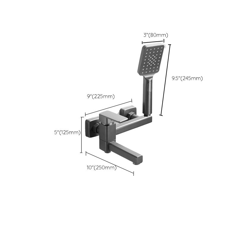 Modern Tub Faucet Trim Copper with Handheld Shower Wall Mounted Bath Filler Clearhalo 'Bathroom Remodel & Bathroom Fixtures' 'Bathtub Faucets' 'bathtub_faucets' 'Home Improvement' 'home_improvement' 'home_improvement_bathtub_faucets' 7126773