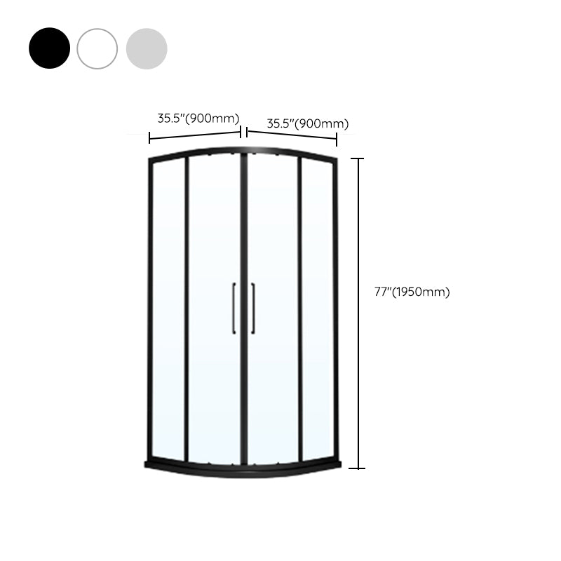 Framed Double Sliding Shower Enclosure Round Shower Enclosure Clearhalo 'Bathroom Remodel & Bathroom Fixtures' 'Home Improvement' 'home_improvement' 'home_improvement_shower_stalls_enclosures' 'Shower Stalls & Enclosures' 'shower_stalls_enclosures' 'Showers & Bathtubs' 7128711