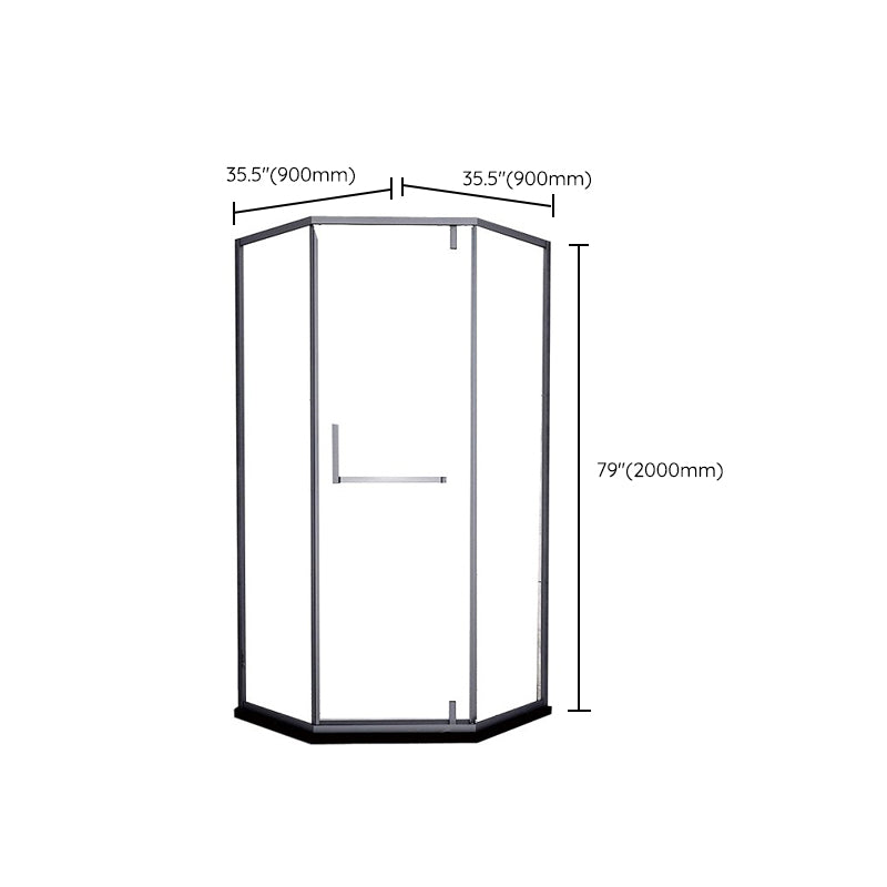 304 Stainless Steel Frame Shower Enclosure with 2 Door Handle Clearhalo 'Bathroom Remodel & Bathroom Fixtures' 'Home Improvement' 'home_improvement' 'home_improvement_shower_stalls_enclosures' 'Shower Stalls & Enclosures' 'shower_stalls_enclosures' 'Showers & Bathtubs' 7128759