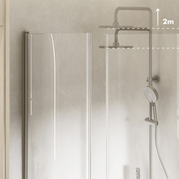 Hinged Door Shower Enclosure Tempered Glass Semi-Frameless Shower Enclosure Clearhalo 'Bathroom Remodel & Bathroom Fixtures' 'Home Improvement' 'home_improvement' 'home_improvement_shower_stalls_enclosures' 'Shower Stalls & Enclosures' 'shower_stalls_enclosures' 'Showers & Bathtubs' 7129008