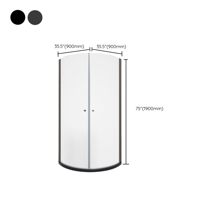 Hinged Door Shower Enclosure Tempered Glass Semi-Frameless Shower Enclosure Clearhalo 'Bathroom Remodel & Bathroom Fixtures' 'Home Improvement' 'home_improvement' 'home_improvement_shower_stalls_enclosures' 'Shower Stalls & Enclosures' 'shower_stalls_enclosures' 'Showers & Bathtubs' 7129011