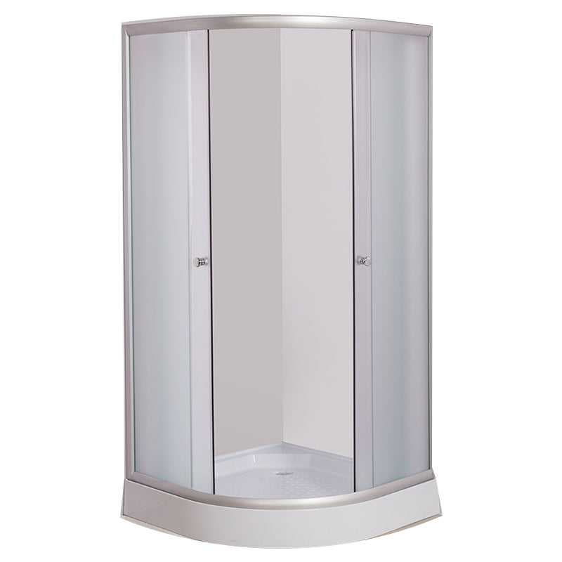 Tempered Glass Shower Enclosure Corner Round Clear Glass Shower Kit Clearhalo 'Bathroom Remodel & Bathroom Fixtures' 'Home Improvement' 'home_improvement' 'home_improvement_shower_stalls_enclosures' 'Shower Stalls & Enclosures' 'shower_stalls_enclosures' 'Showers & Bathtubs' 7129077