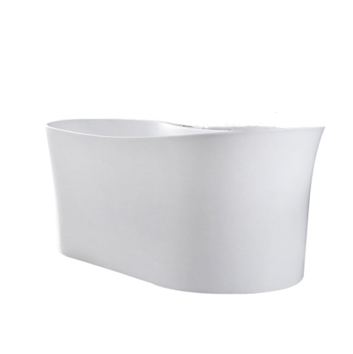 Acrylic Freestanding Bathtub Oval Modern Back to Wall Soaking Bath Clearhalo 'Bathroom Remodel & Bathroom Fixtures' 'Bathtubs' 'Home Improvement' 'home_improvement' 'home_improvement_bathtubs' 'Showers & Bathtubs' 7132655