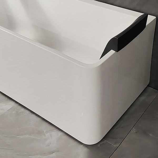 Back to Wall Soaking Bathtub Antique Finish Rectangular Modern Tub (Board not Included) Clearhalo 'Bathroom Remodel & Bathroom Fixtures' 'Bathtubs' 'Home Improvement' 'home_improvement' 'home_improvement_bathtubs' 'Showers & Bathtubs' 7132674