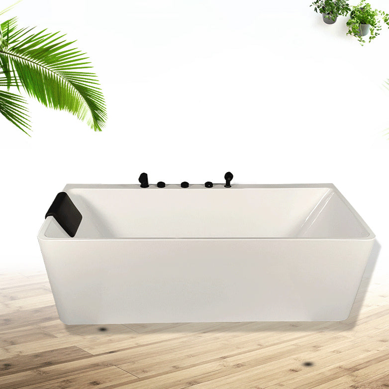 Back to Wall Soaking Bathtub Antique Finish Rectangular Modern Tub (Board not Included) Clearhalo 'Bathroom Remodel & Bathroom Fixtures' 'Bathtubs' 'Home Improvement' 'home_improvement' 'home_improvement_bathtubs' 'Showers & Bathtubs' 7132677