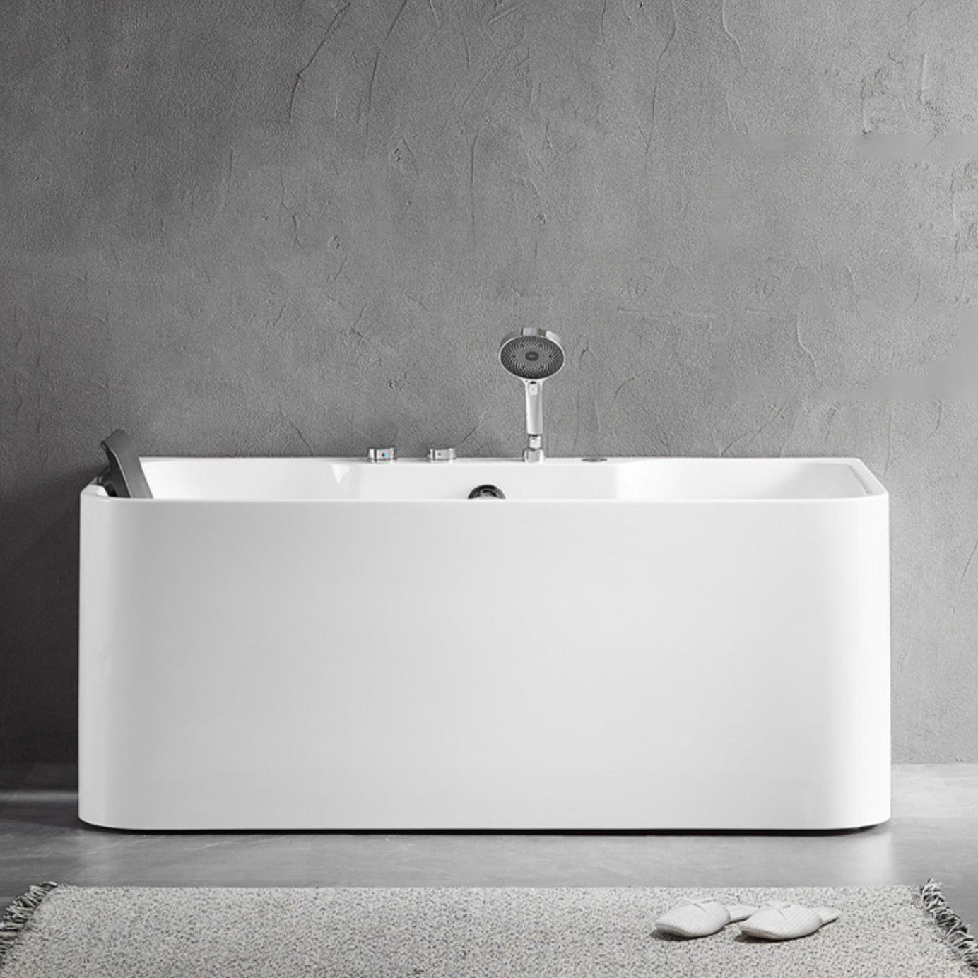 Modern Soaking Bathtub Antique Finish Rectangular Back to Wall Bath Tub Clearhalo 'Bathroom Remodel & Bathroom Fixtures' 'Bathtubs' 'Home Improvement' 'home_improvement' 'home_improvement_bathtubs' 'Showers & Bathtubs' 7132682