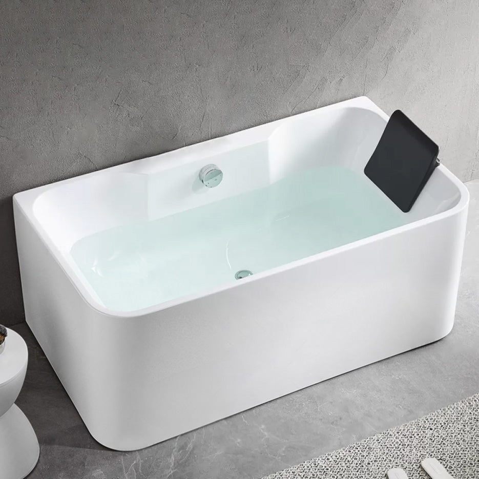 Modern Soaking Bathtub Antique Finish Rectangular Back to Wall Bath Tub Tub Clearhalo 'Bathroom Remodel & Bathroom Fixtures' 'Bathtubs' 'Home Improvement' 'home_improvement' 'home_improvement_bathtubs' 'Showers & Bathtubs' 7132683