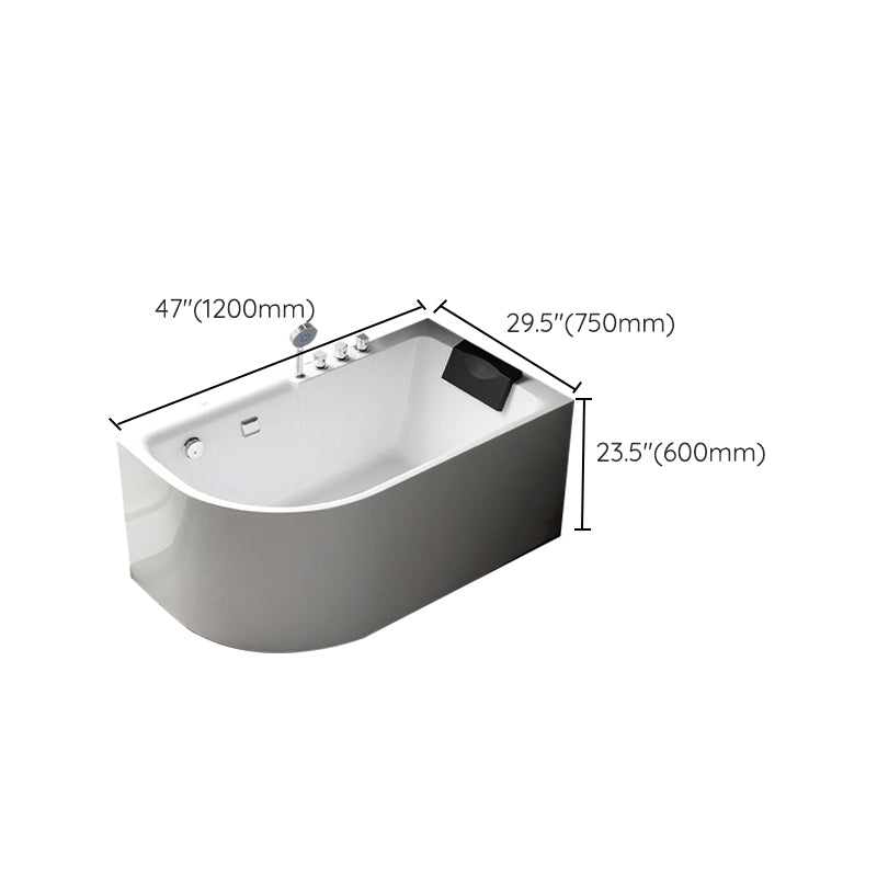 Acrylic Corner Bathtub Soaking White Modern Back to Wall Bath Clearhalo 'Bathroom Remodel & Bathroom Fixtures' 'Bathtubs' 'Home Improvement' 'home_improvement' 'home_improvement_bathtubs' 'Showers & Bathtubs' 7132728