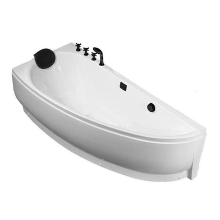 Modern Acrylic Bath Corner Soaking Back to Wall White Modern Bathtub Clearhalo 'Bathroom Remodel & Bathroom Fixtures' 'Bathtubs' 'Home Improvement' 'home_improvement' 'home_improvement_bathtubs' 'Showers & Bathtubs' 7132739