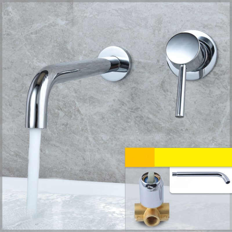 Wall Mounted Bronze Tub Filler Double Handles Bathtub Spout Tub Faucet Trim Chrome 10"L x 5"W Split-Body Valve Clearhalo 'Bathroom Remodel & Bathroom Fixtures' 'Bathroom Sink Faucets' 'Bathroom Sinks & Faucet Components' 'bathroom_sink_faucets' 'Home Improvement' 'home_improvement' 'home_improvement_bathroom_sink_faucets' 7132798