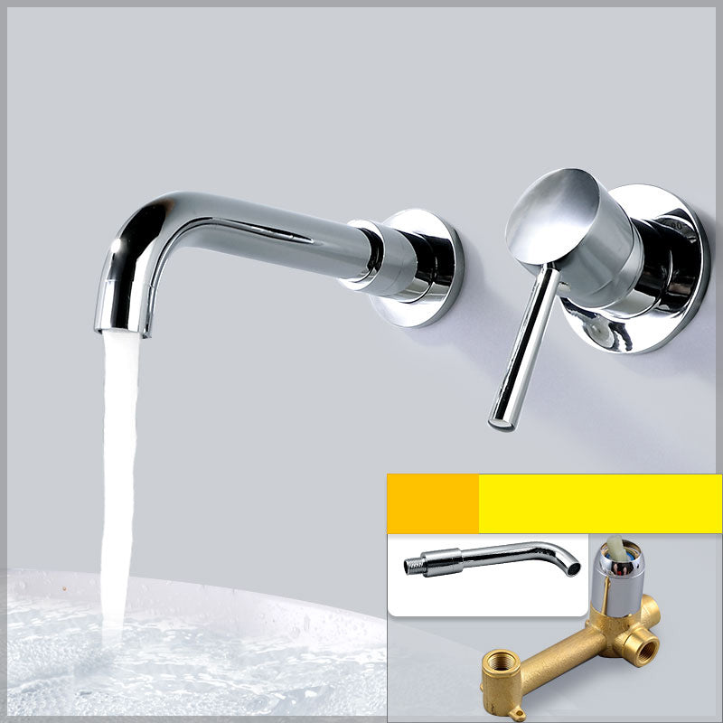 Wall Mounted Bronze Tub Filler Double Handles Bathtub Spout Tub Faucet Trim Silver 8"L x 5"W Unibody Valve Clearhalo 'Bathroom Remodel & Bathroom Fixtures' 'Bathroom Sink Faucets' 'Bathroom Sinks & Faucet Components' 'bathroom_sink_faucets' 'Home Improvement' 'home_improvement' 'home_improvement_bathroom_sink_faucets' 7132799