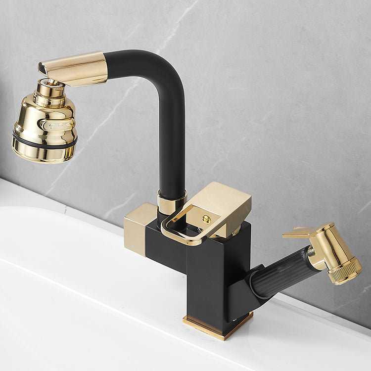 Luxury Vessel Sink Faucet Single Handle Swivel Spout with Side Spray Clearhalo 'Bathroom Remodel & Bathroom Fixtures' 'Bathroom Sink Faucets' 'Bathroom Sinks & Faucet Components' 'bathroom_sink_faucets' 'Home Improvement' 'home_improvement' 'home_improvement_bathroom_sink_faucets' 7132944