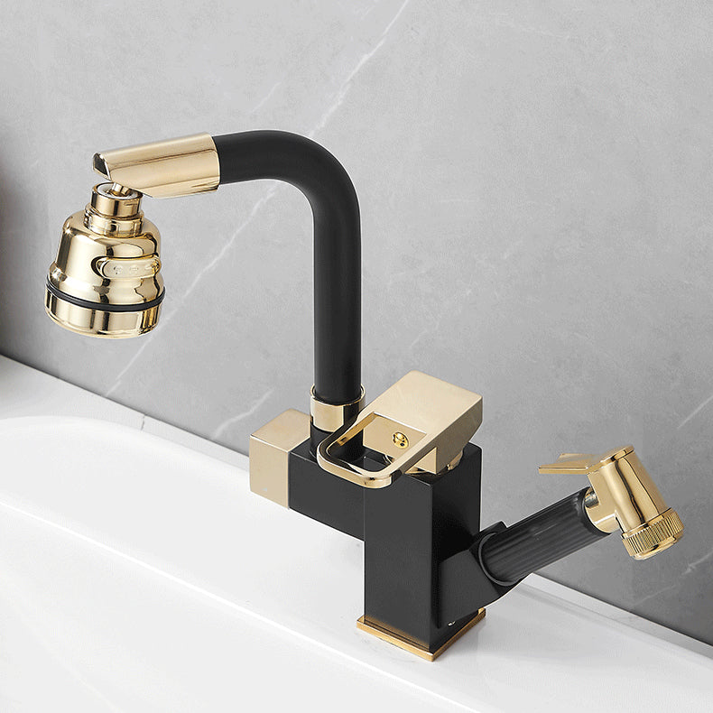 Luxury Vessel Sink Faucet Single Handle Swivel Spout with Side Spray Clearhalo 'Bathroom Remodel & Bathroom Fixtures' 'Bathroom Sink Faucets' 'Bathroom Sinks & Faucet Components' 'bathroom_sink_faucets' 'Home Improvement' 'home_improvement' 'home_improvement_bathroom_sink_faucets' 7132958