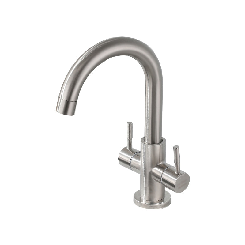 Kitchen Sink Faucet Swivel Spout Double Handle High Arch Kitchen Faucet Elbow Outlet Thin Faucet Clearhalo 'Home Improvement' 'home_improvement' 'home_improvement_kitchen_faucets' 'Kitchen Faucets' 'Kitchen Remodel & Kitchen Fixtures' 'Kitchen Sinks & Faucet Components' 'kitchen_faucets' 7133053