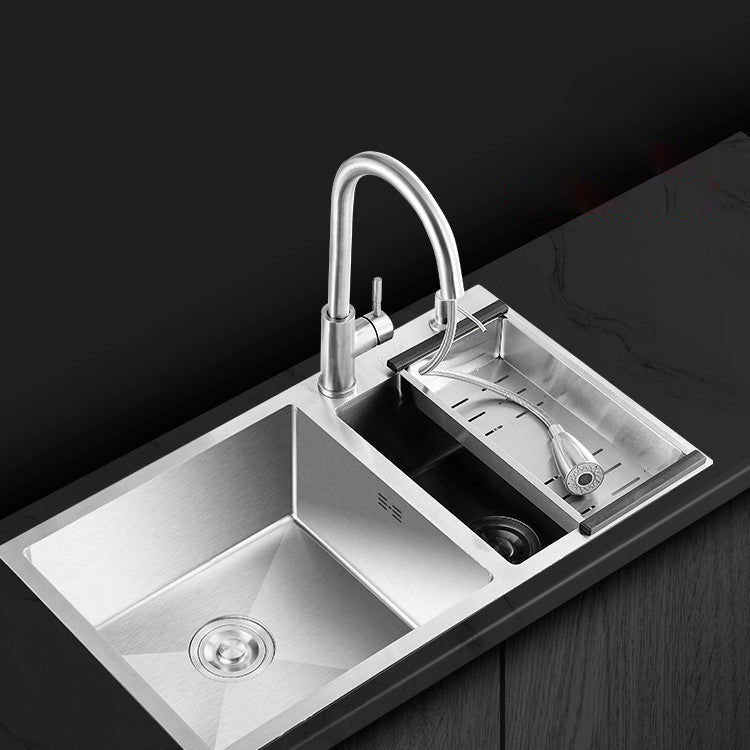 Modern Style Kitchen Sink Overflow Hole Design Scratch Resistant Kitchen Sink Clearhalo 'Home Improvement' 'home_improvement' 'home_improvement_kitchen_sinks' 'Kitchen Remodel & Kitchen Fixtures' 'Kitchen Sinks & Faucet Components' 'Kitchen Sinks' 'kitchen_sinks' 7134187