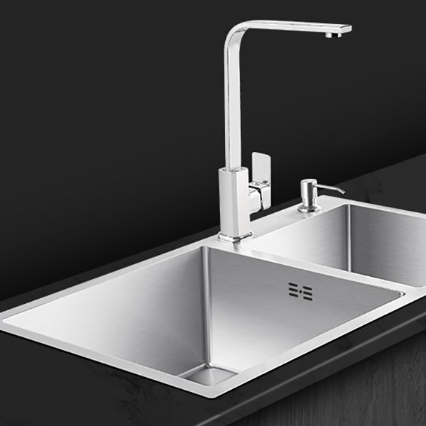 Modern Style Kitchen Sink Overflow Hole Design Scratch Resistant Kitchen Sink Clearhalo 'Home Improvement' 'home_improvement' 'home_improvement_kitchen_sinks' 'Kitchen Remodel & Kitchen Fixtures' 'Kitchen Sinks & Faucet Components' 'Kitchen Sinks' 'kitchen_sinks' 7134191