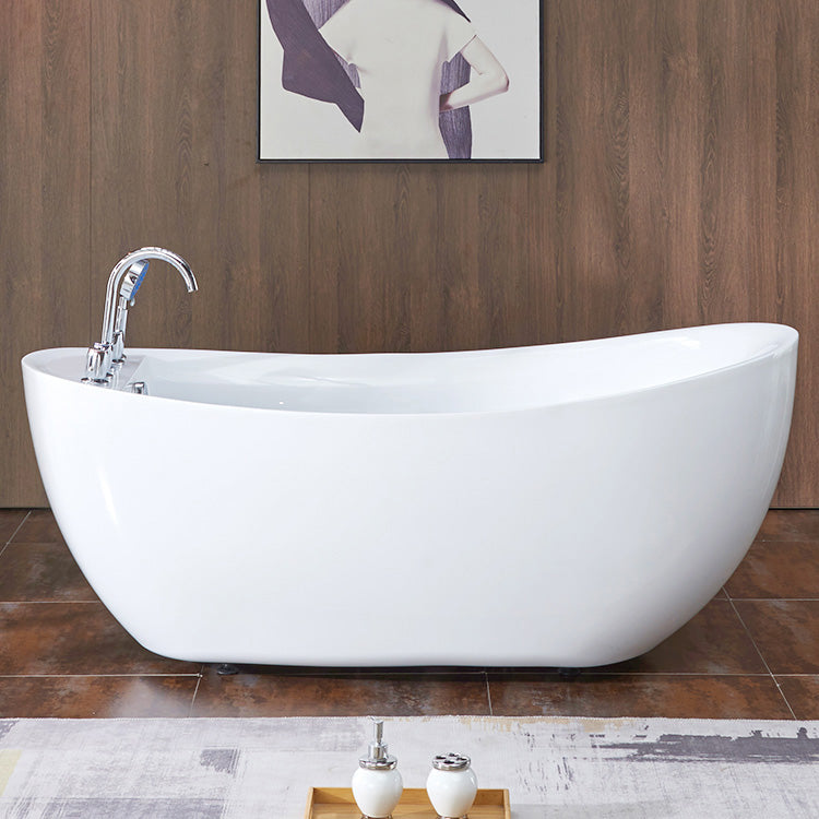 Modern Double Ended Slipper Bathtub Modern Freestanding Acrylic Bath 71"L x 31"W x 26"H Tub with Silver 5-Piece Set Clearhalo 'Bathroom Remodel & Bathroom Fixtures' 'Bathtubs' 'Home Improvement' 'home_improvement' 'home_improvement_bathtubs' 'Showers & Bathtubs' 7139846