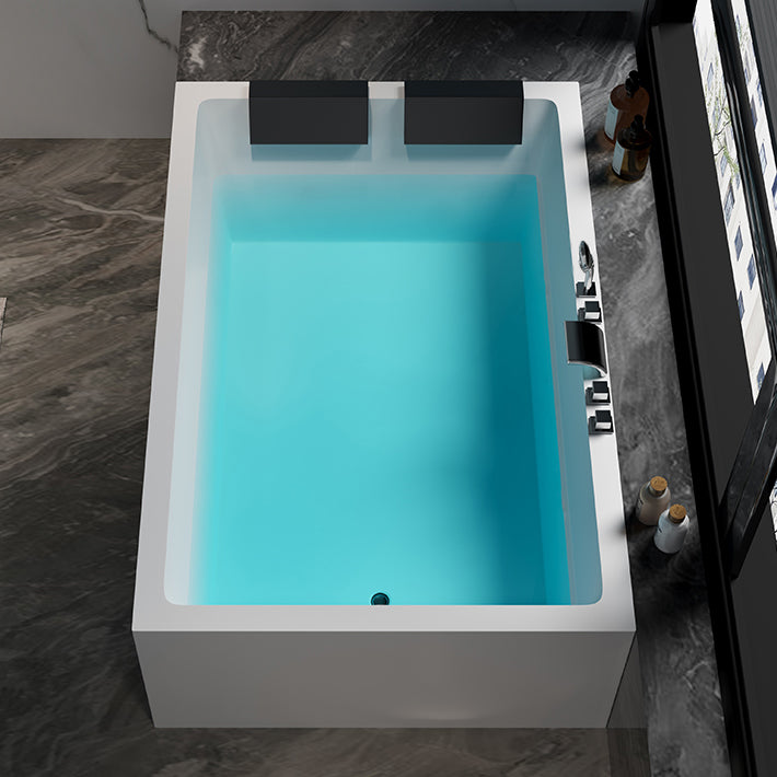 Modern Rectangular Acrylic Bathtub Stand Alone Soaking White Bath Clearhalo 'Bathroom Remodel & Bathroom Fixtures' 'Bathtubs' 'Home Improvement' 'home_improvement' 'home_improvement_bathtubs' 'Showers & Bathtubs' 7139883