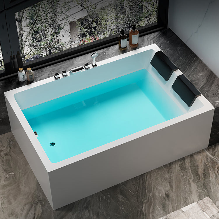 Modern Rectangular Acrylic Bathtub Stand Alone Soaking White Bath Clearhalo 'Bathroom Remodel & Bathroom Fixtures' 'Bathtubs' 'Home Improvement' 'home_improvement' 'home_improvement_bathtubs' 'Showers & Bathtubs' 7139888